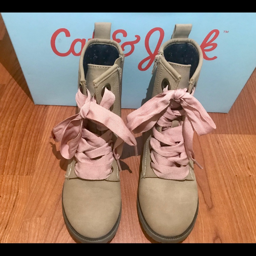 Cat&jack ,Color beige with its pink ties.